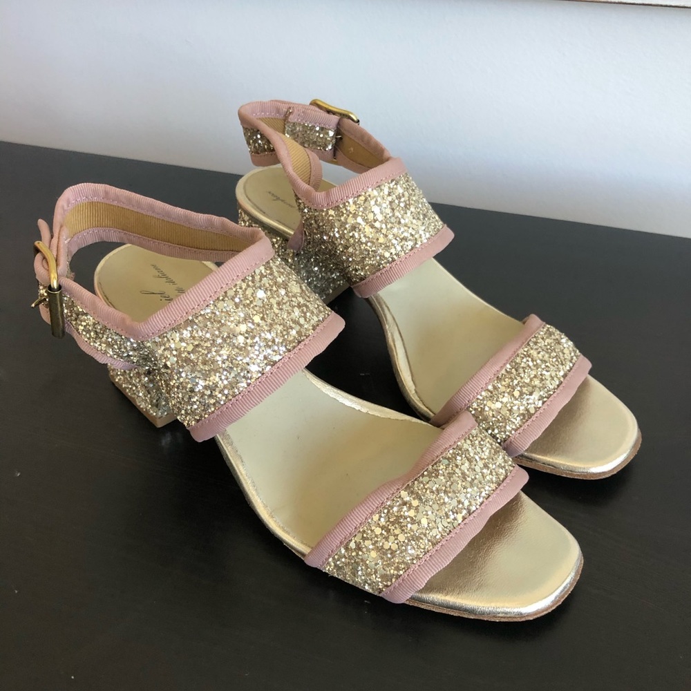 Anniel Gold Glitter Heels
